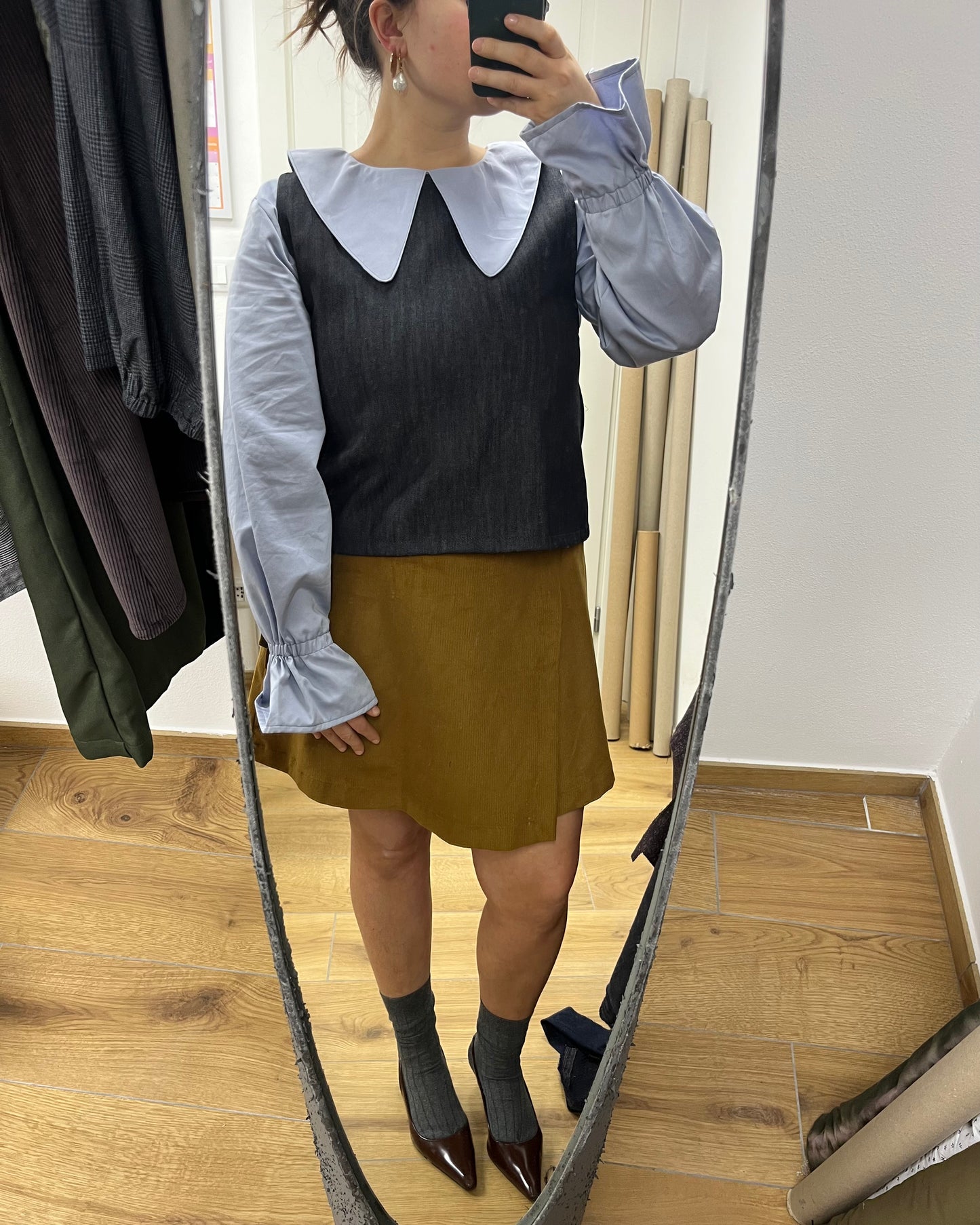 Gonna Duna velluto leggero color miele