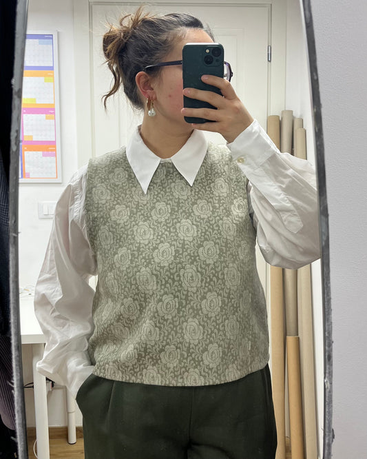 Gilet cotone a fiori