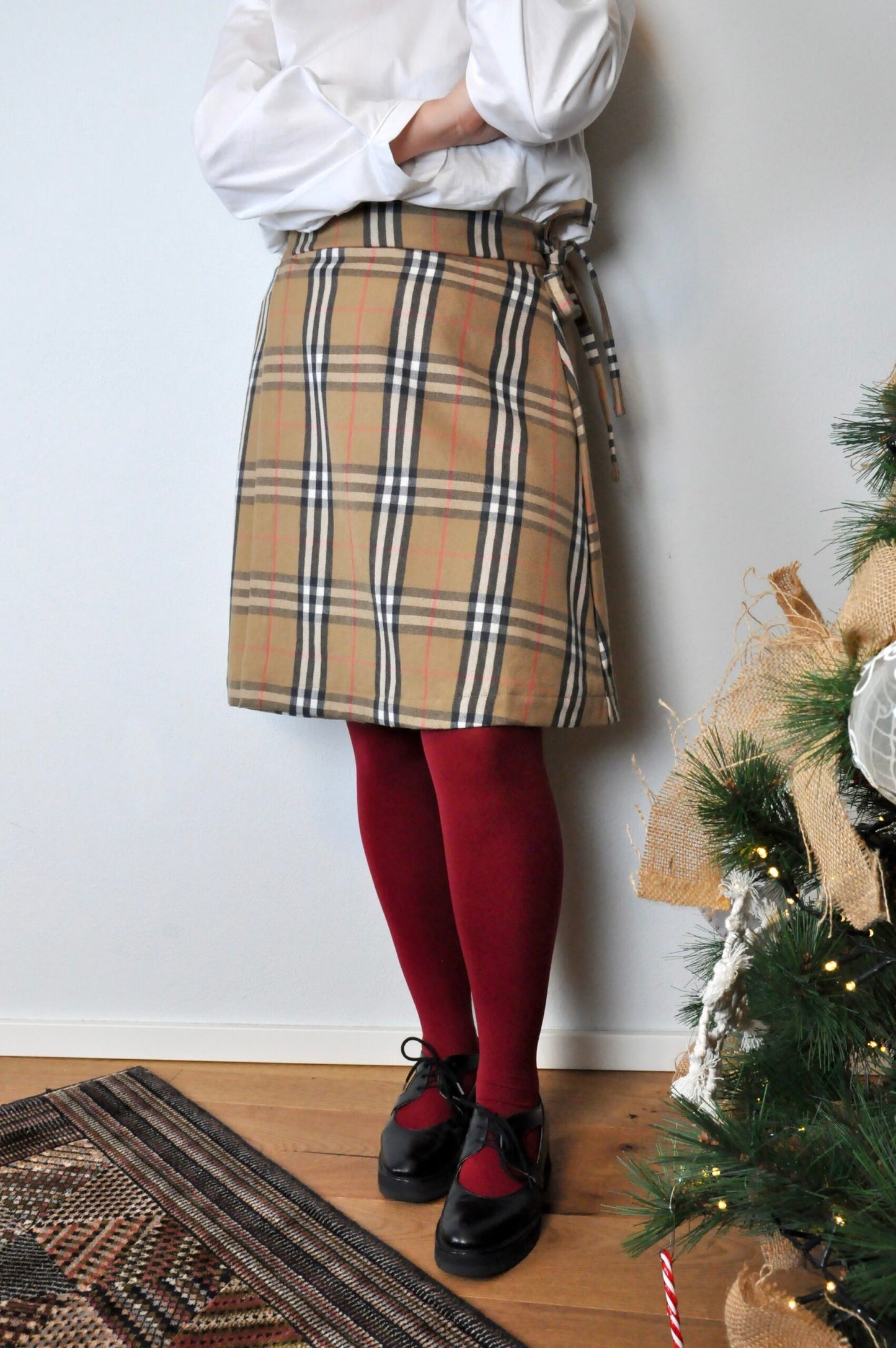 Gonna a portafoglio corta fantasia burberry
