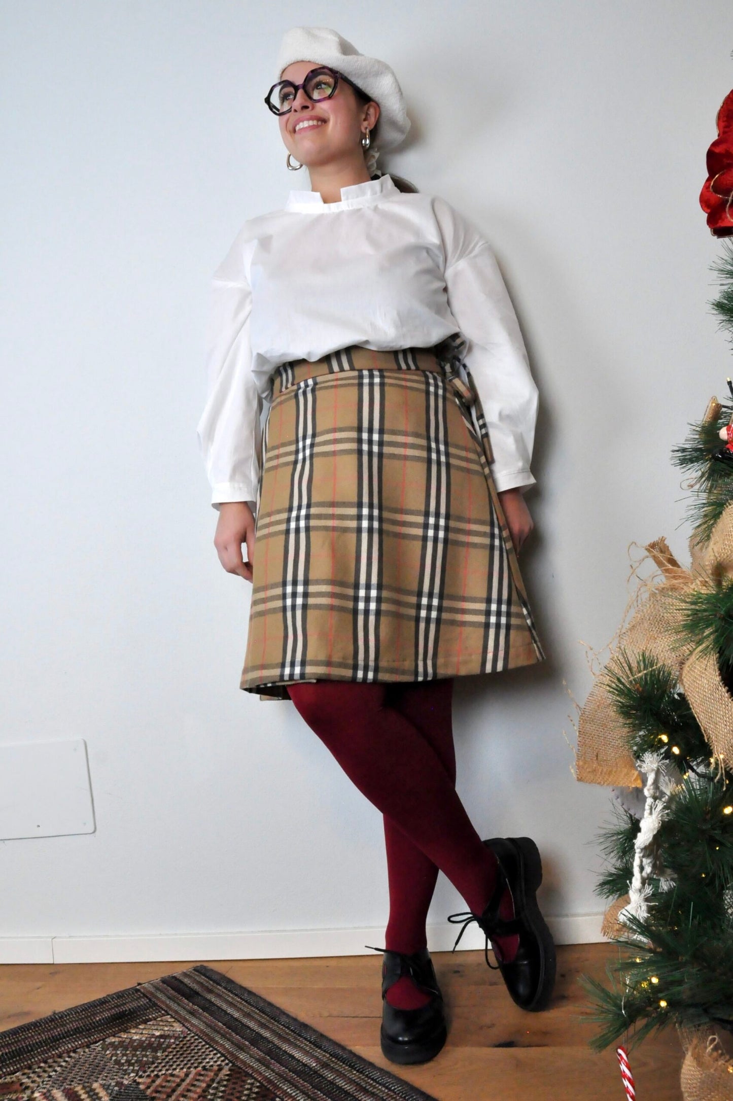 Gonna a portafoglio corta fantasia burberry