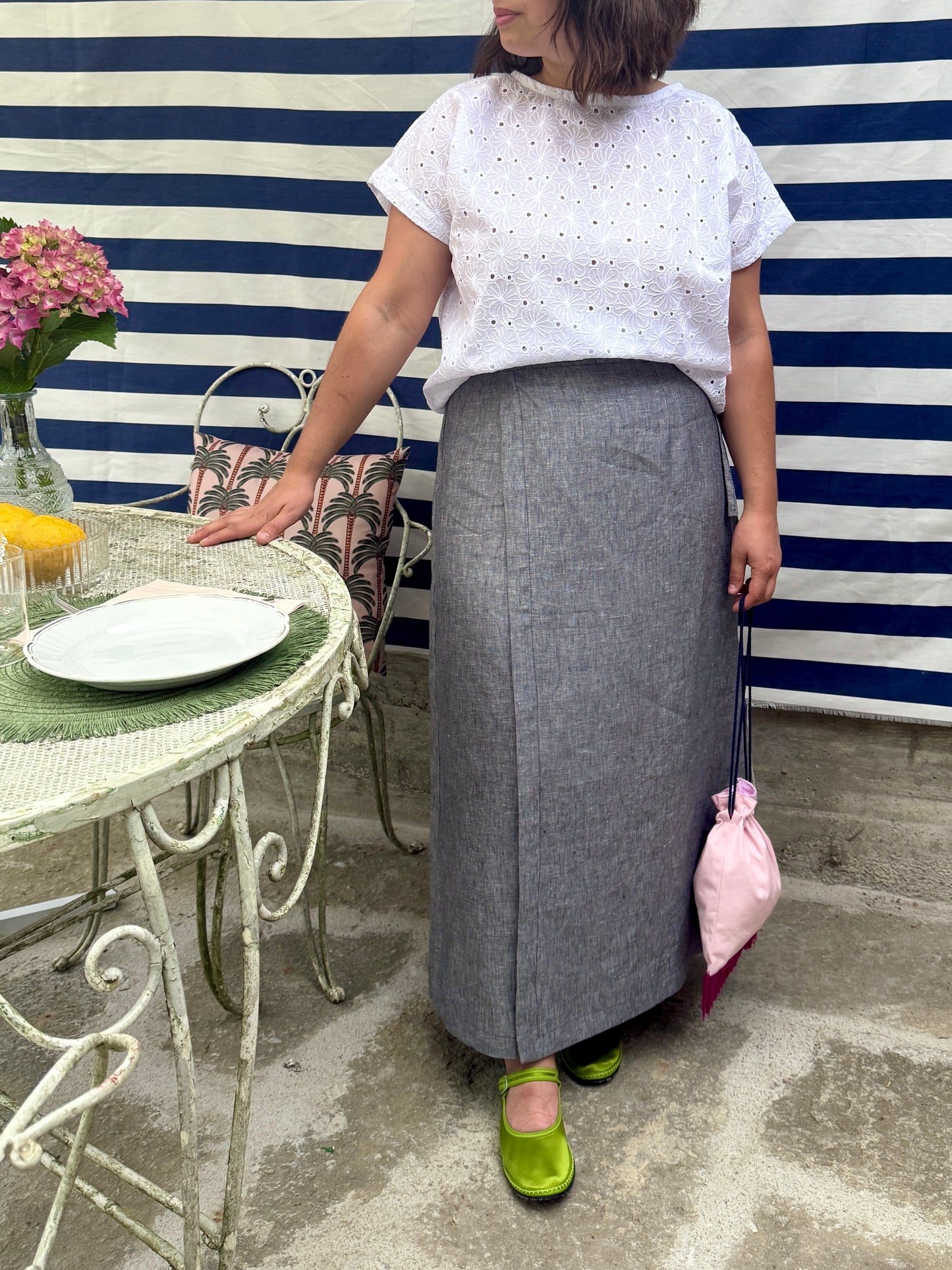 Maglia Basic sangallo a fiori