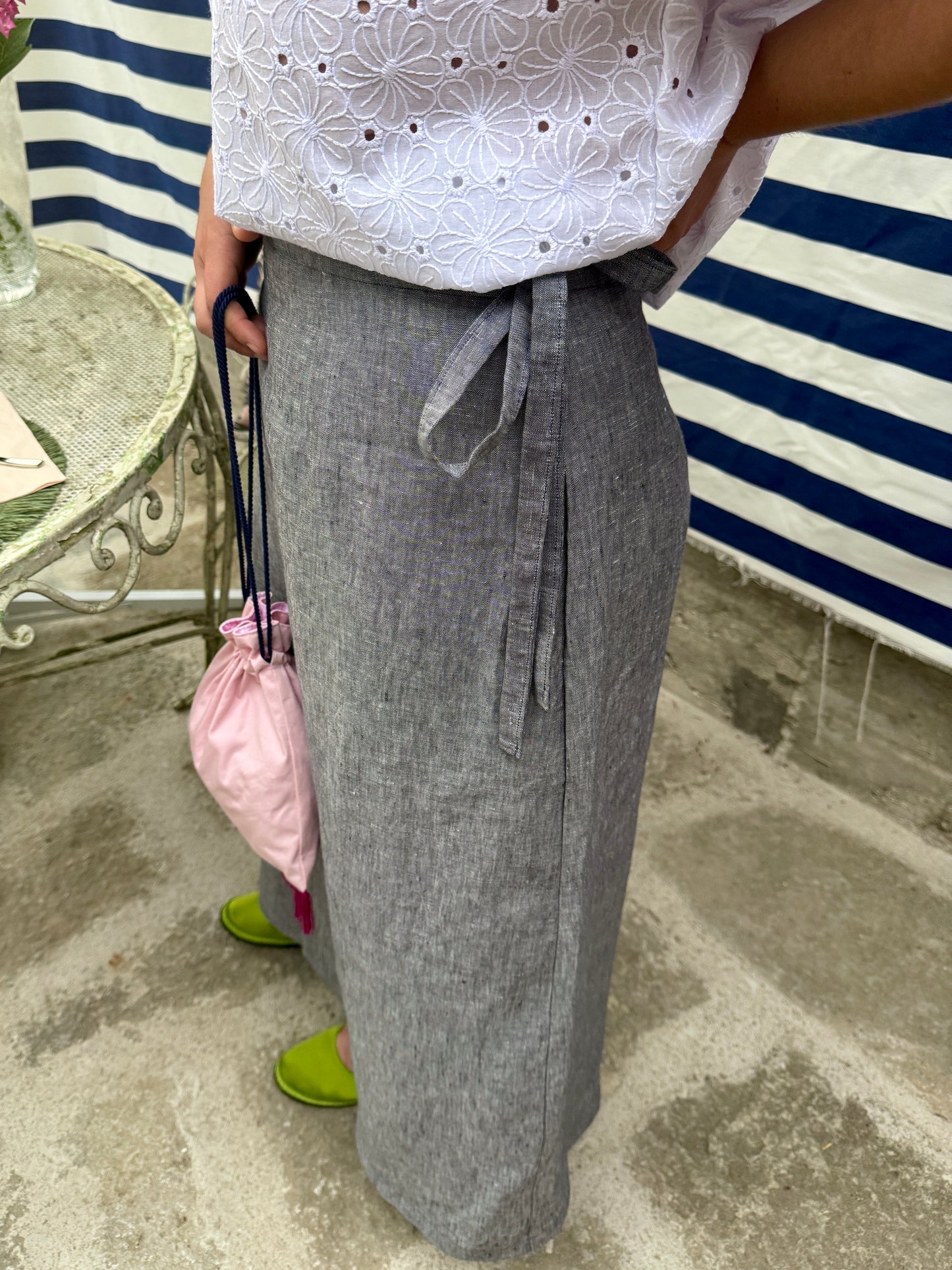 Gonna Calipso blu/grigio