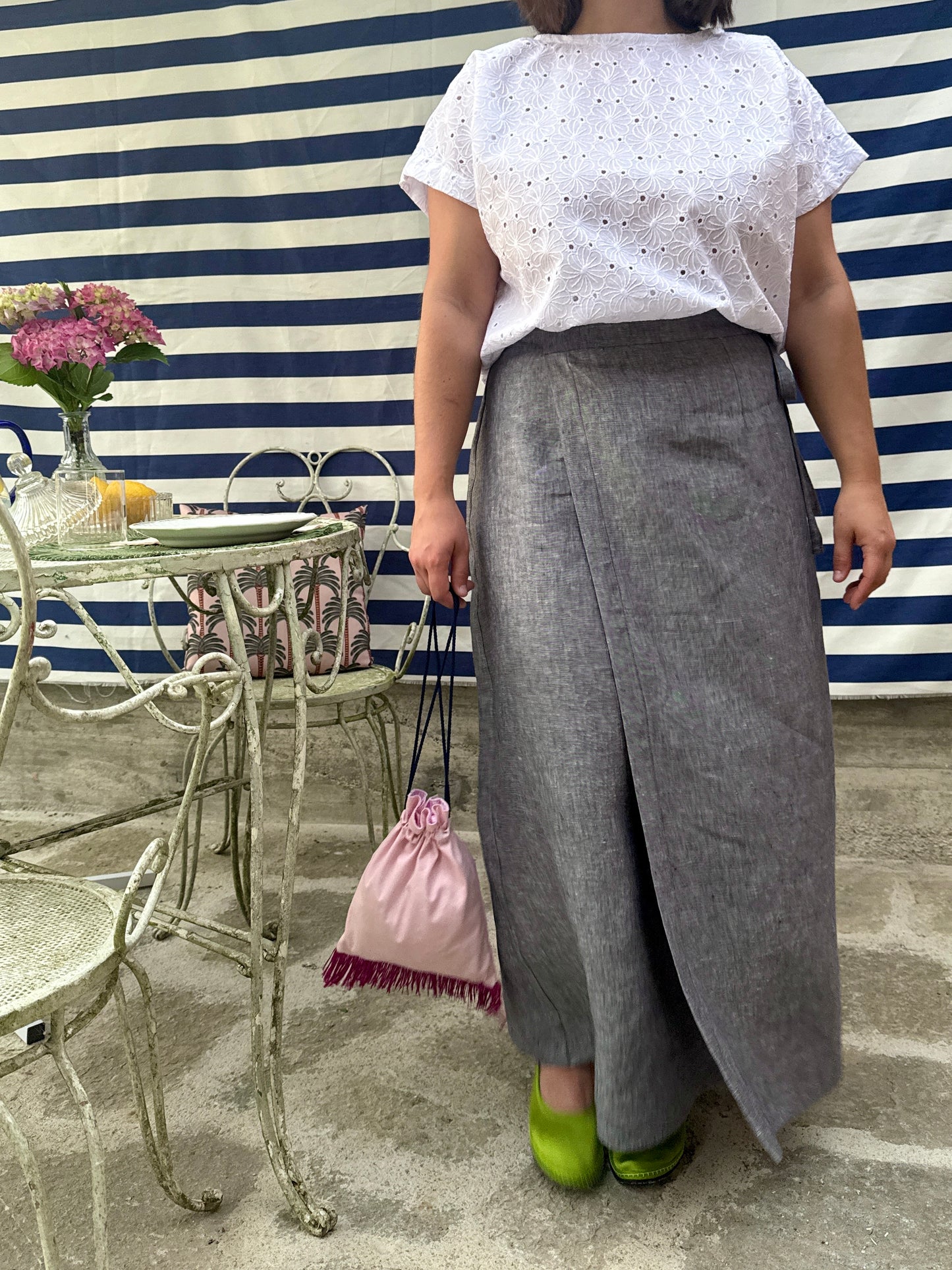 Gonna Calipso blu/grigio