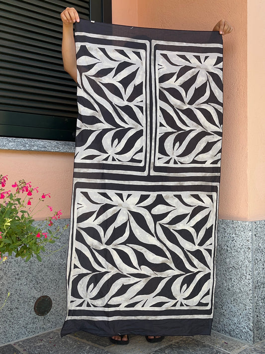 Pareo fantasia geometrica bianco/nero
