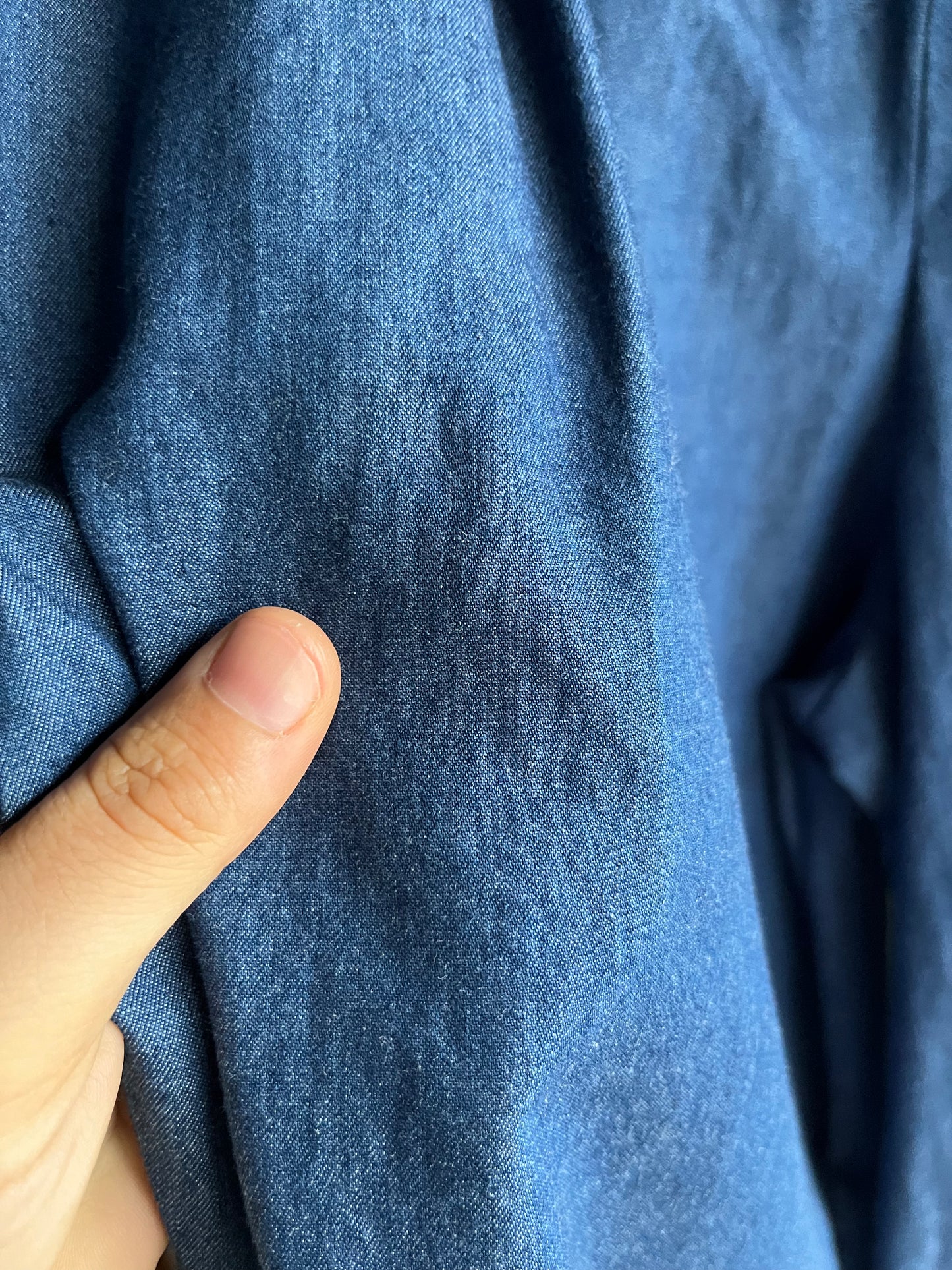 Pantalone Evergreen chambray di cotone blu