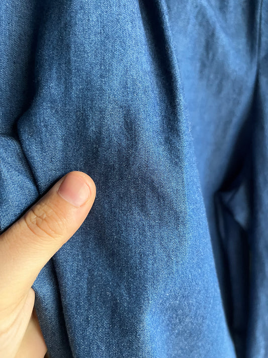 Pantalone Evergreen chambray di cotone blu