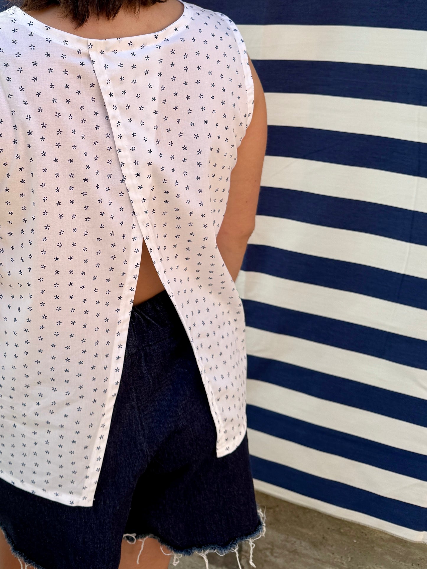 Blusa Nami bianca a fiorellini