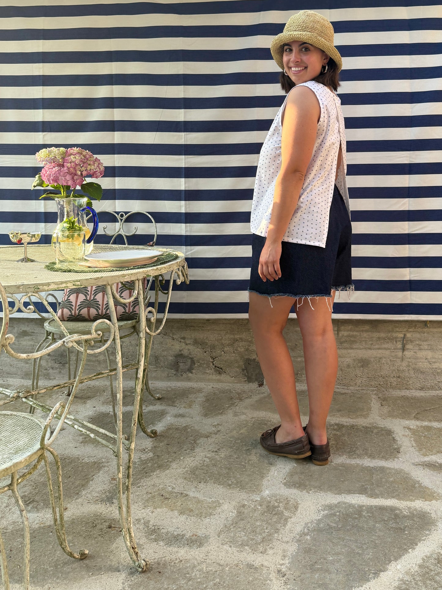 Blusa Nami bianca a fiorellini
