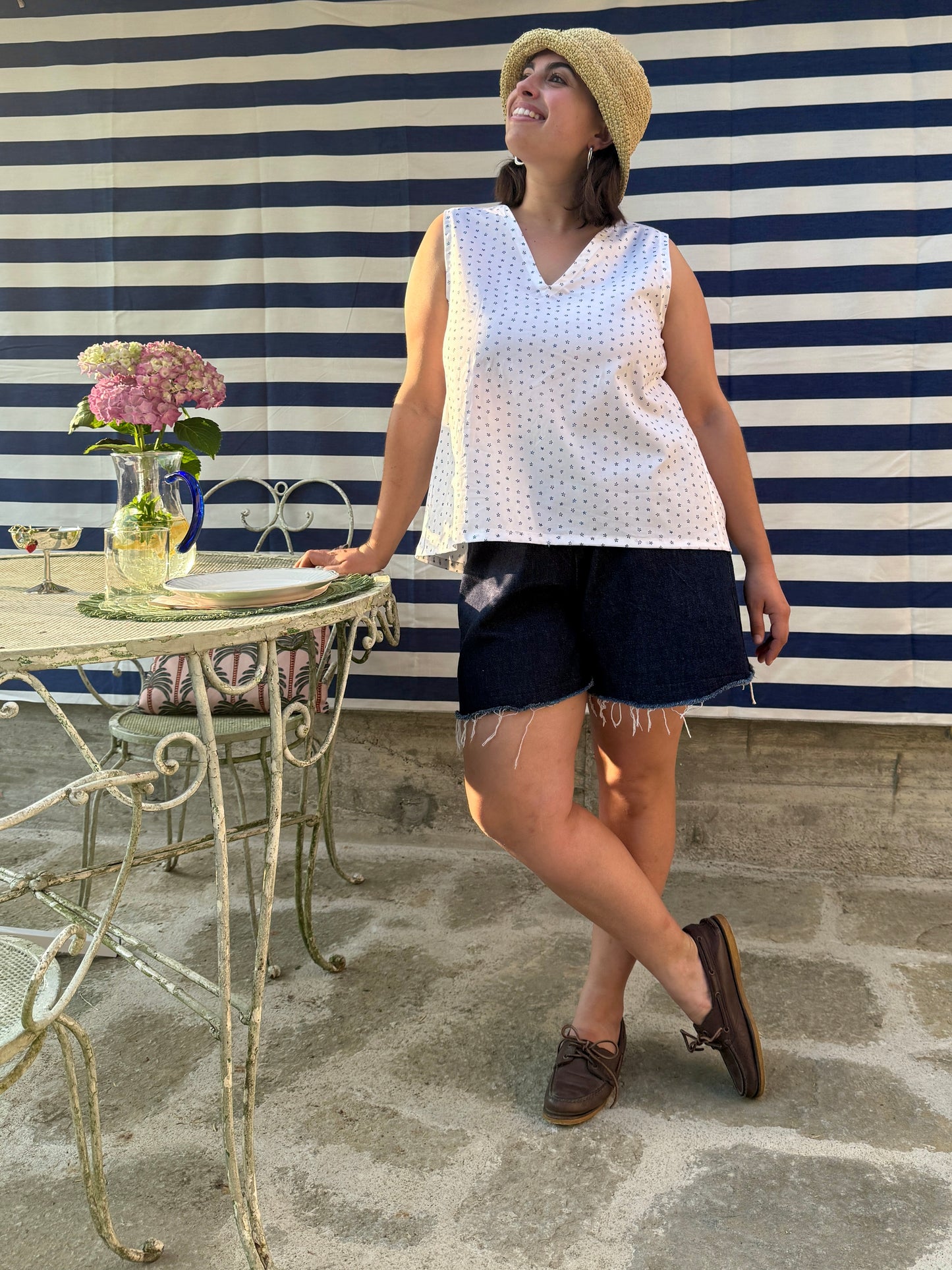 Blusa Nami bianca a fiorellini