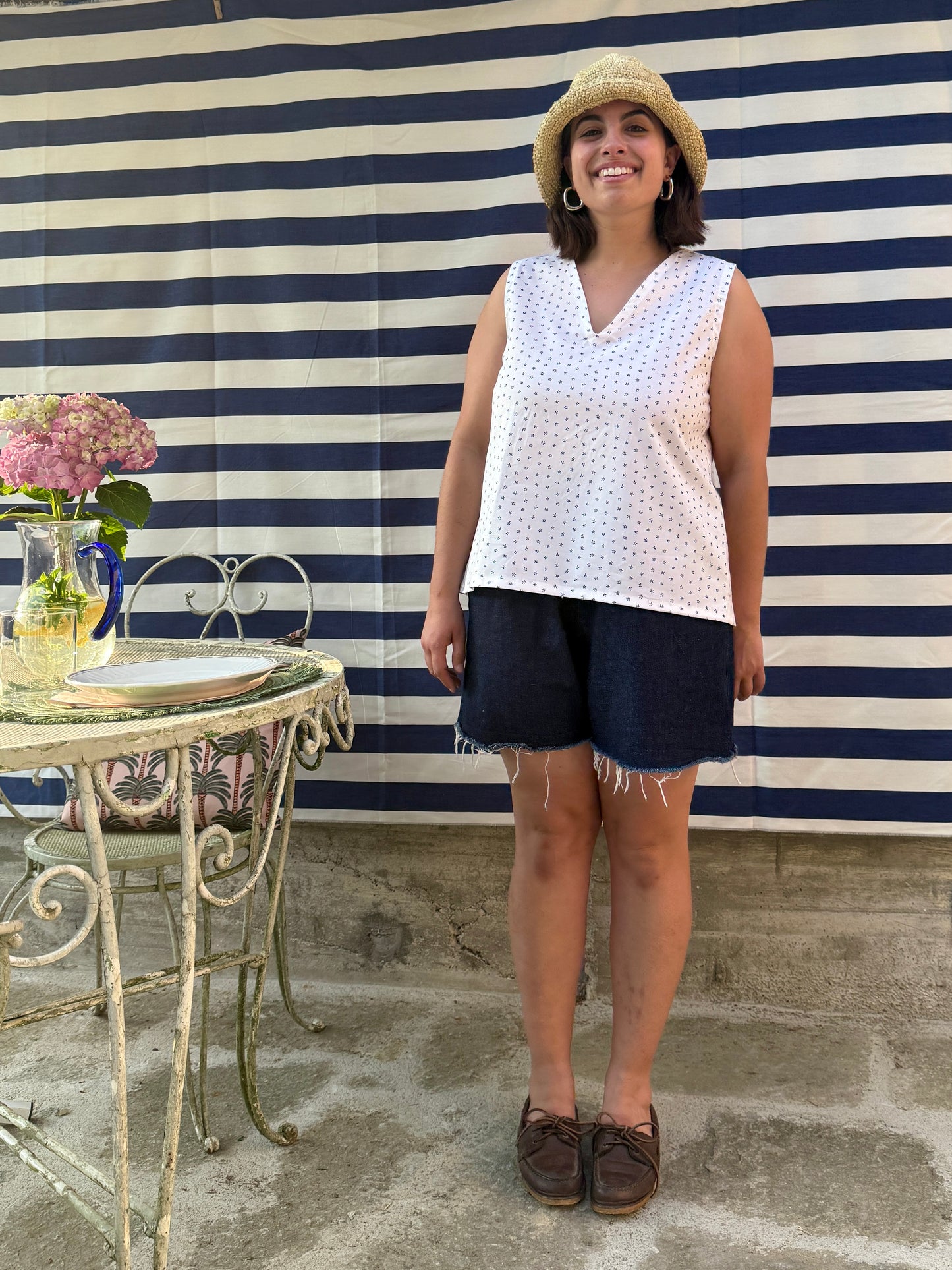 Blusa Nami bianca a fiorellini