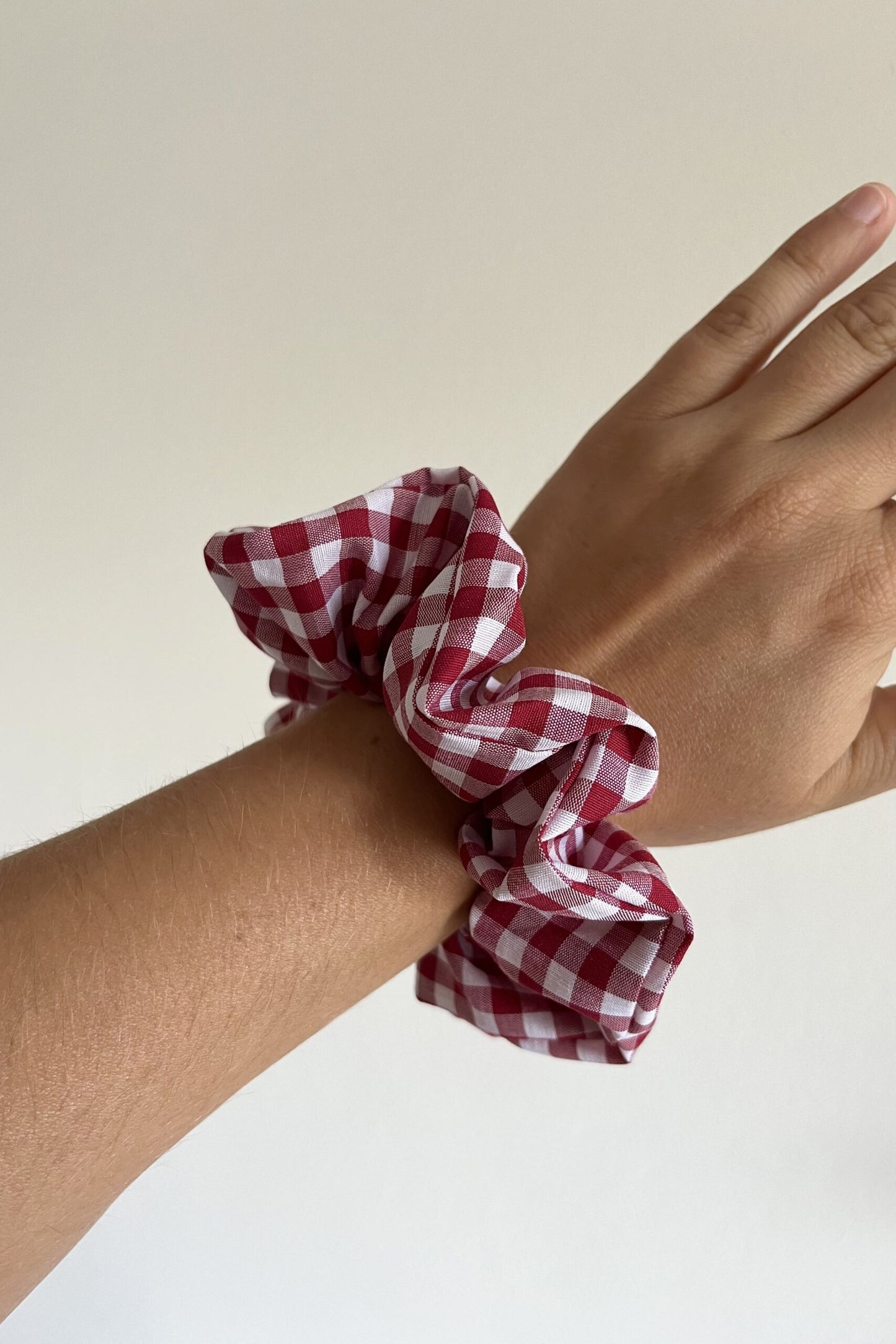 Scrunchie vichy rosso/bianco