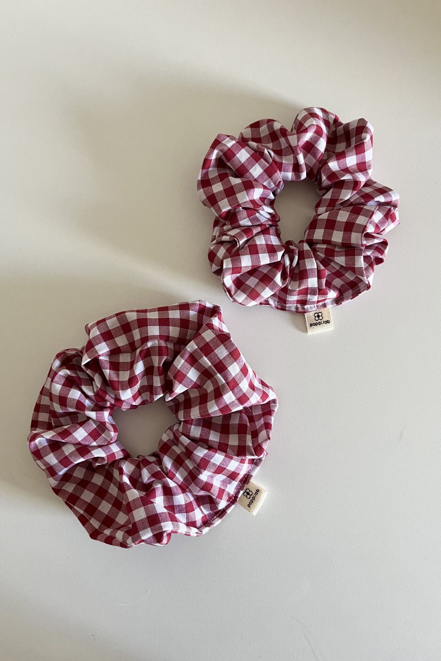 Scrunchie vichy rosso/bianco