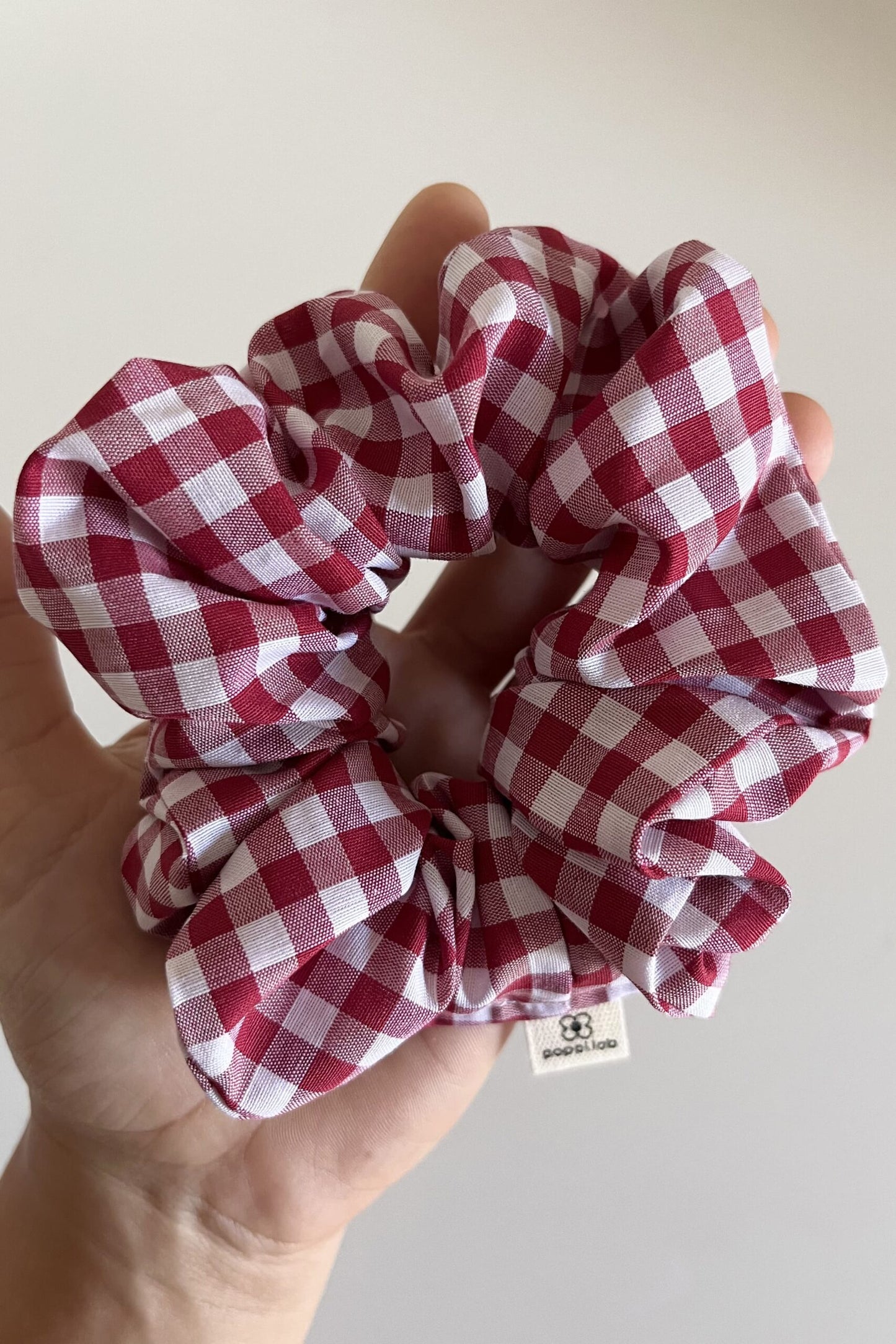 Scrunchie vichy rosso/bianco