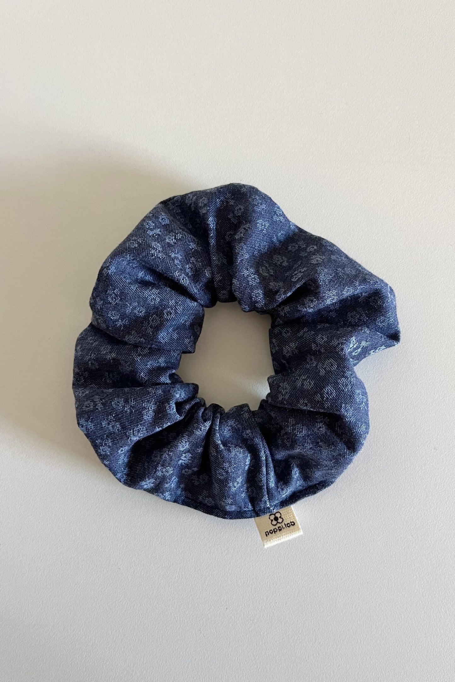 Scrunchie blu fantasia fiorellini