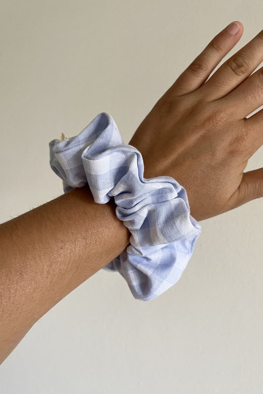 Scrunchie vichy azzurro