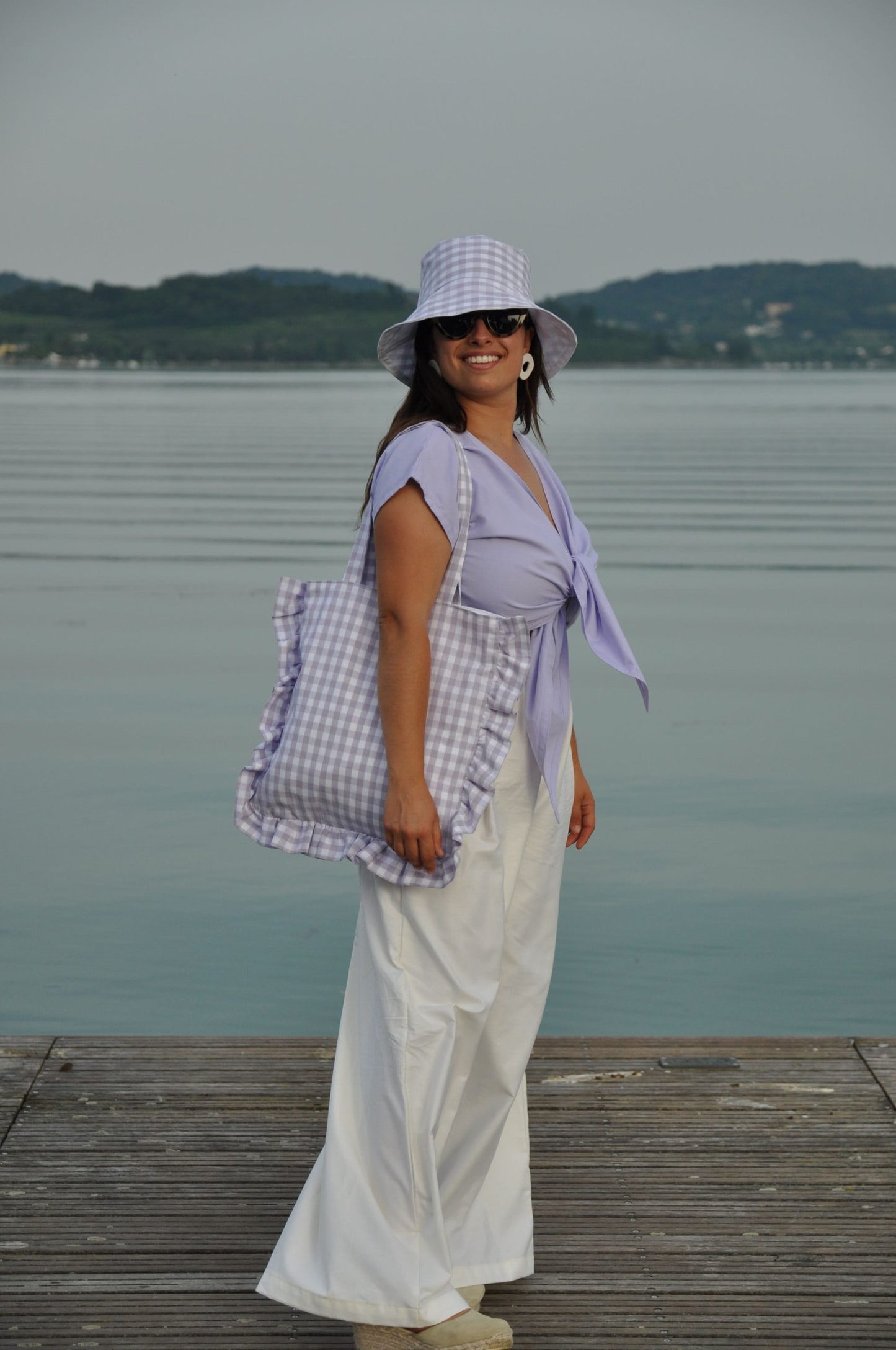 Shopper vichy beige