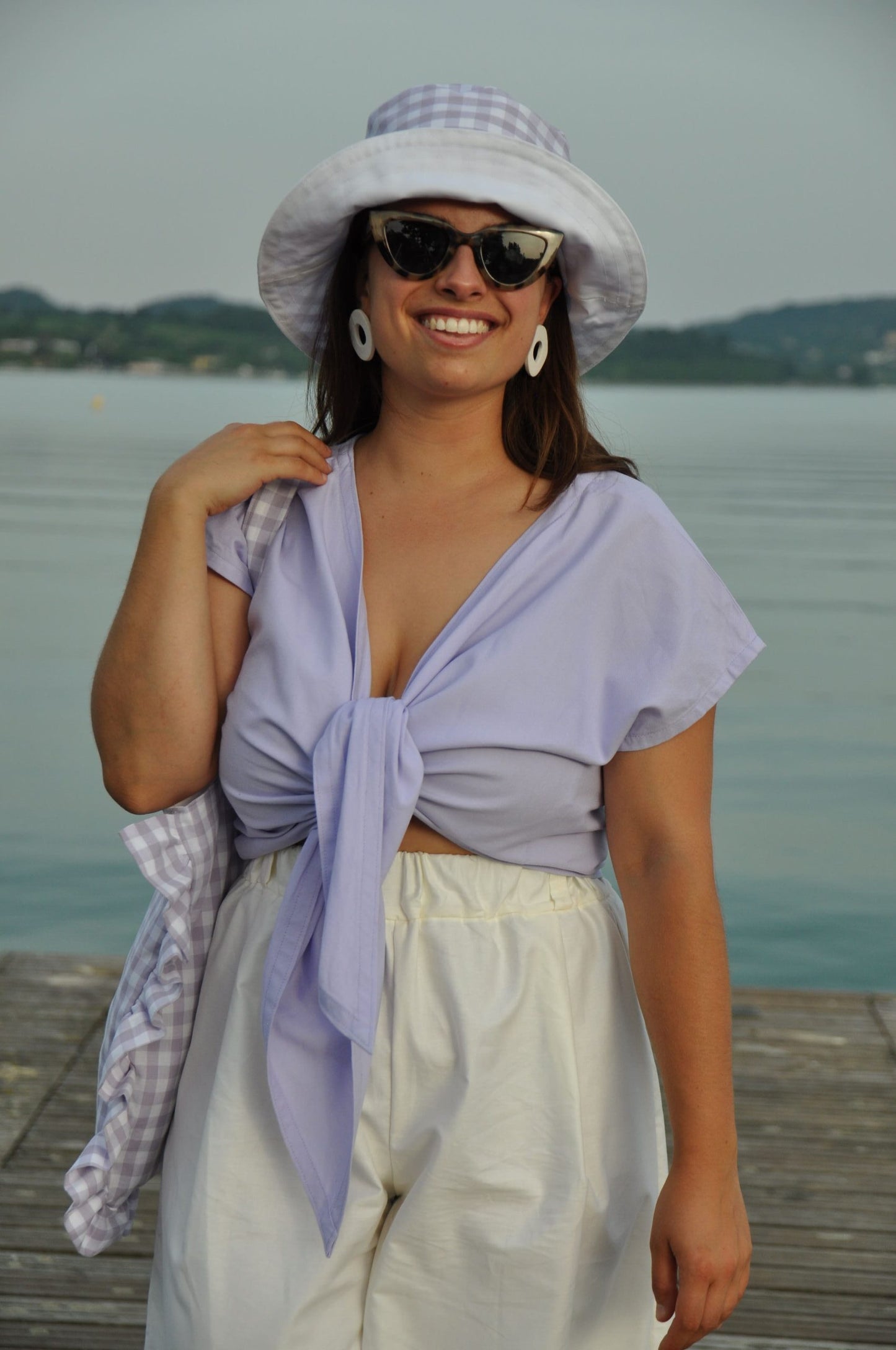 Maglia Nodo cotone lilla