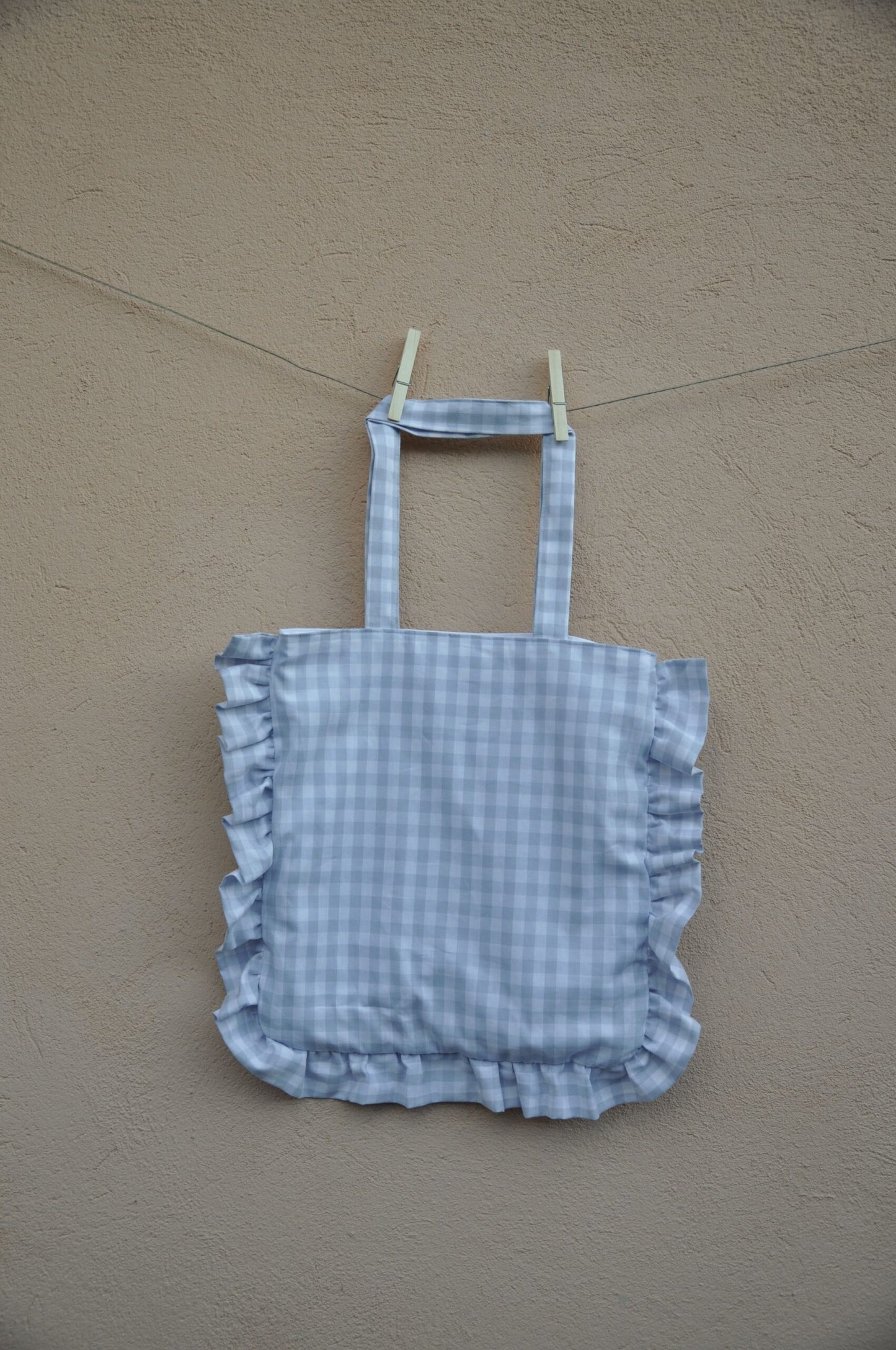 Shopper vichy azzurro