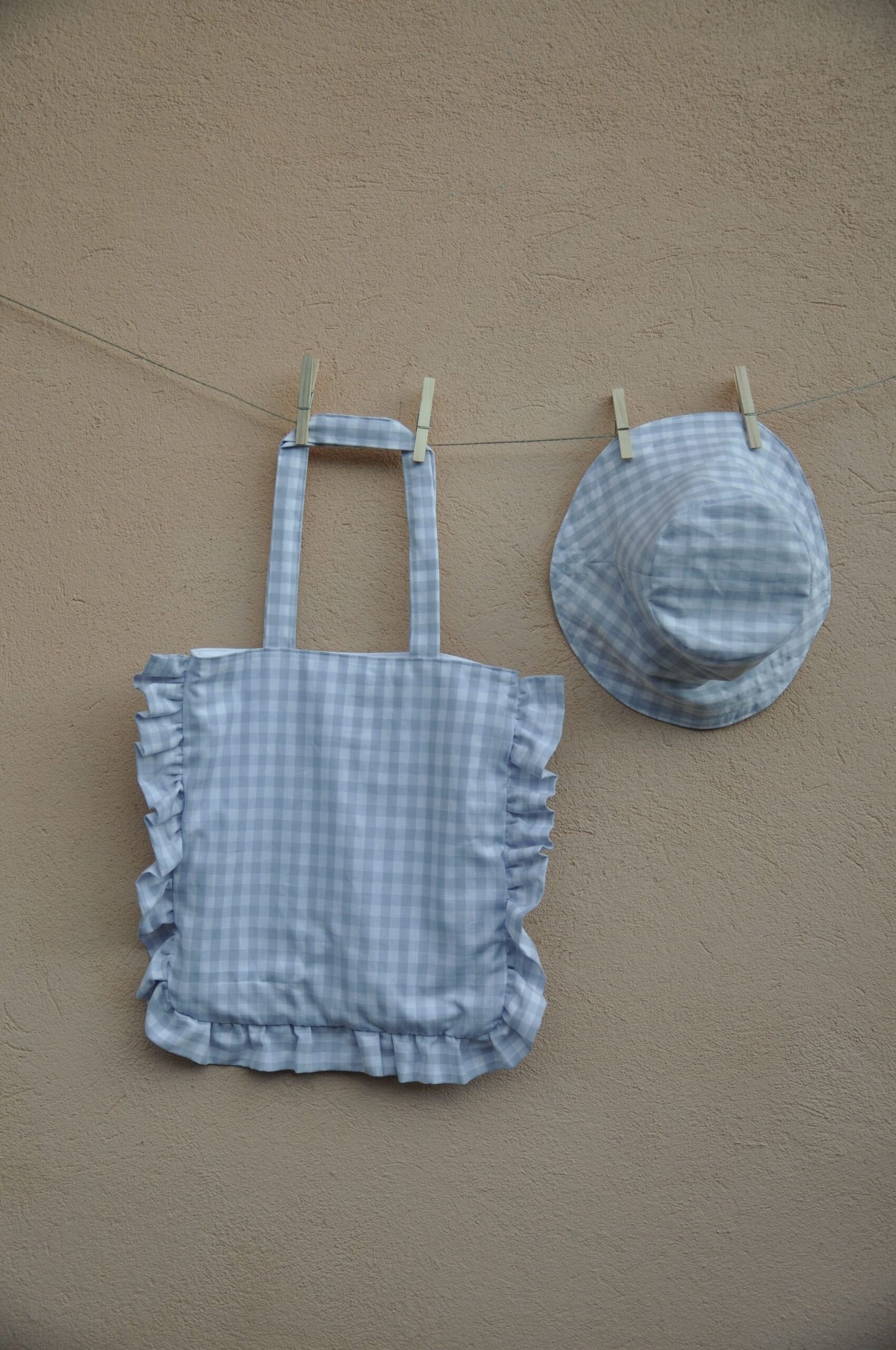 Shopper vichy azzurro