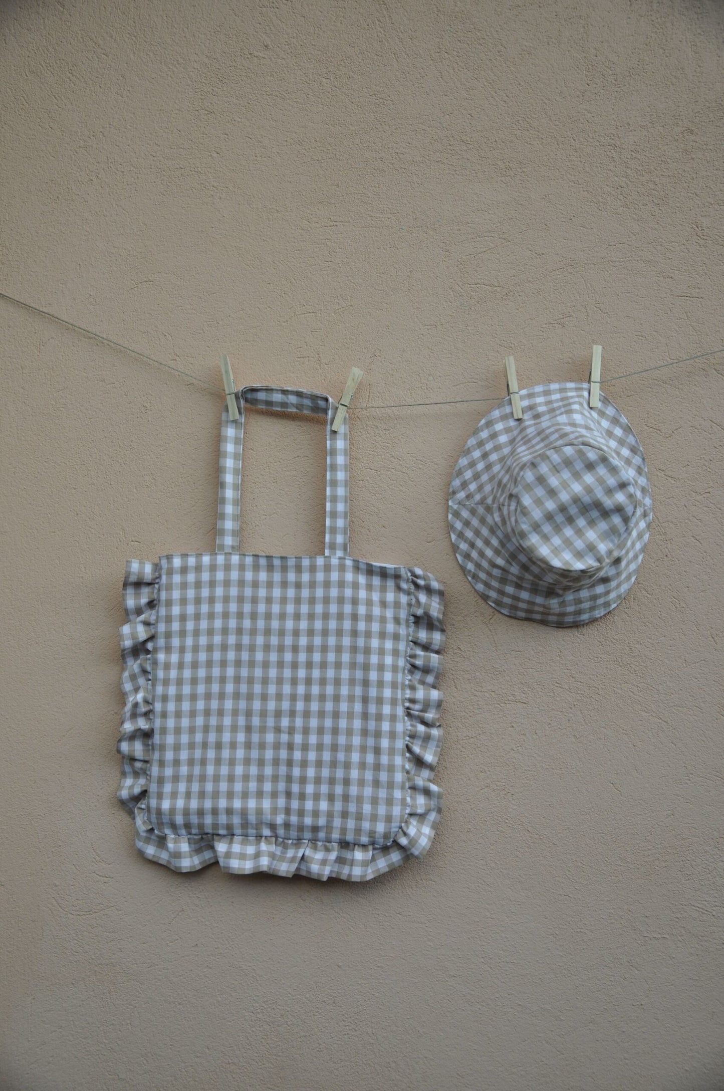Shopper vichy beige