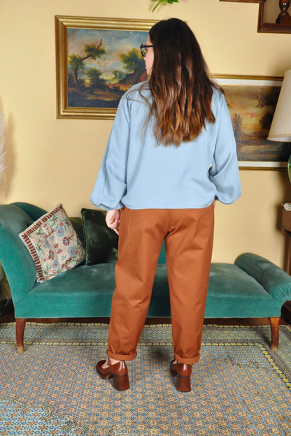 Blusa Ortensia grigio/azzurro