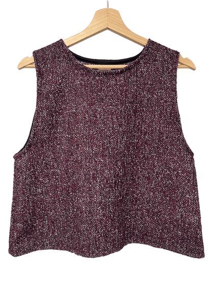 Gilet lana mélange bordeaux/grigio