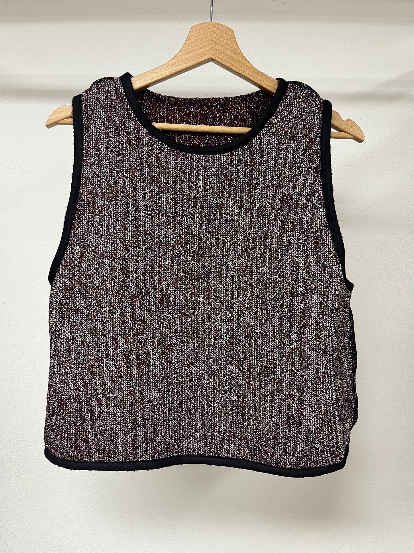 Gilet lana mélange bordeaux/grigio