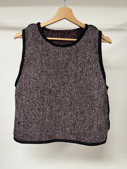 Gilet lana mélange bordeaux/grigio