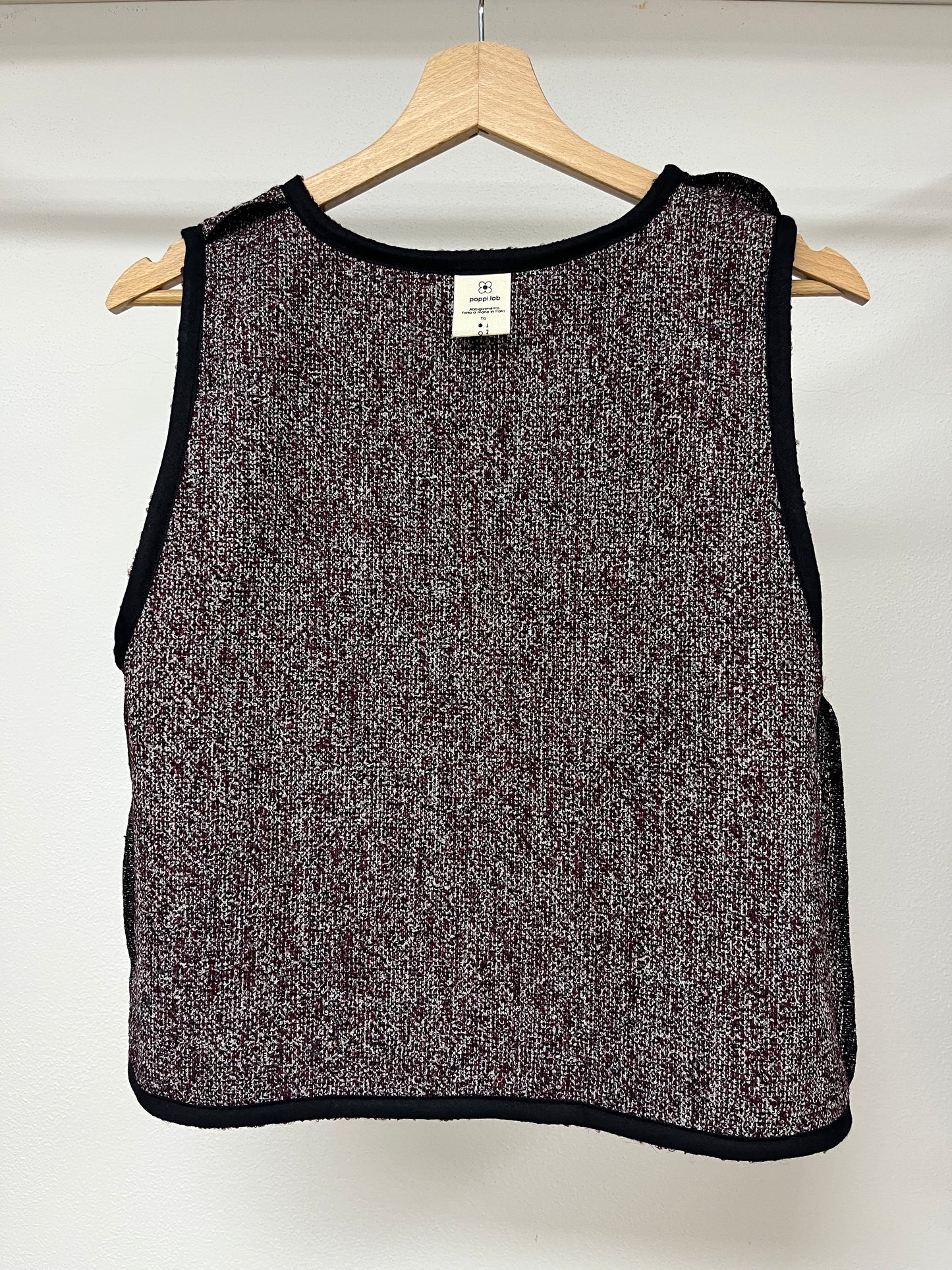 Gilet lana mélange bordeaux/grigio