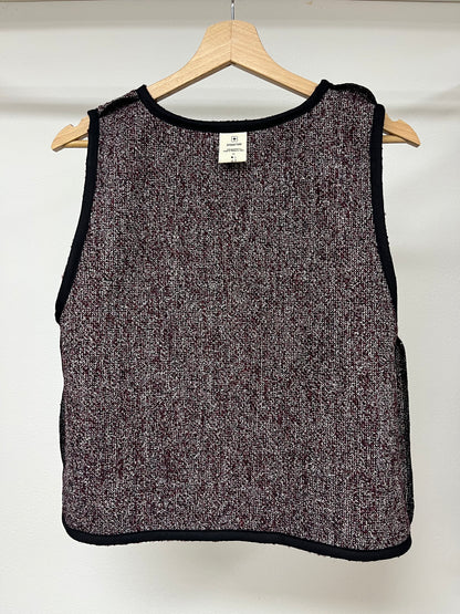 Gilet lana mélange bordeaux/grigio