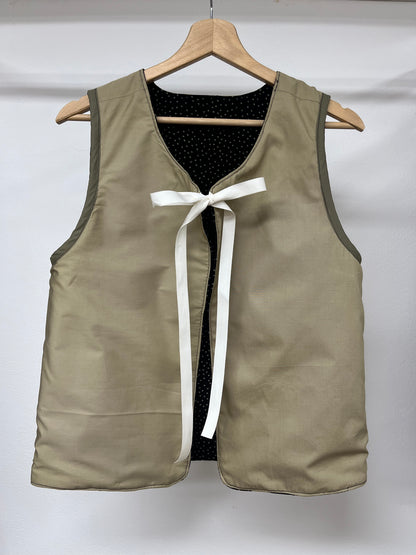 Gilet velluto a pois con fiocco