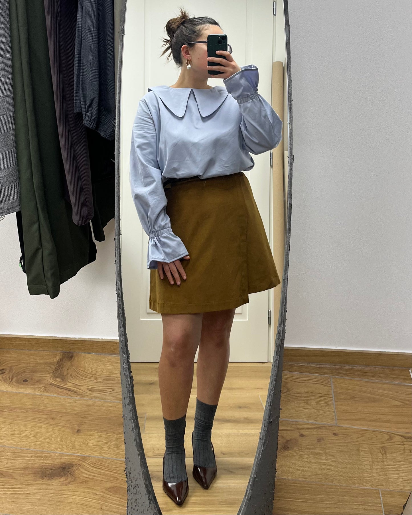 Gonna Duna velluto leggero color miele