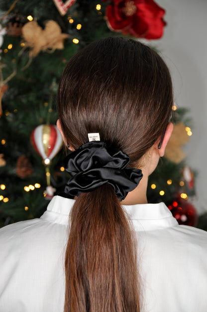 Scrunchie seta/viscosa nero