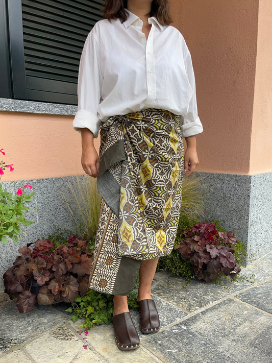Pareo geometria verde/giallo/marrone