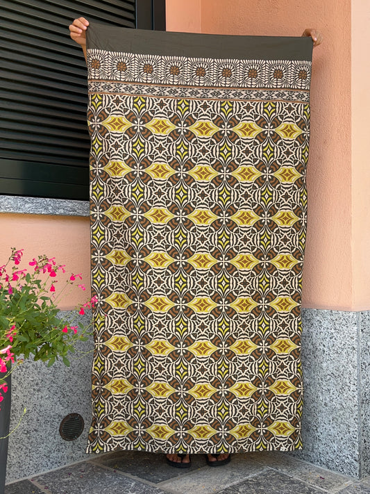 Pareo geometria verde/giallo/marrone