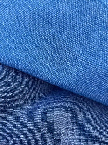 Pantalone Evergreen chambray di cotone azzurro