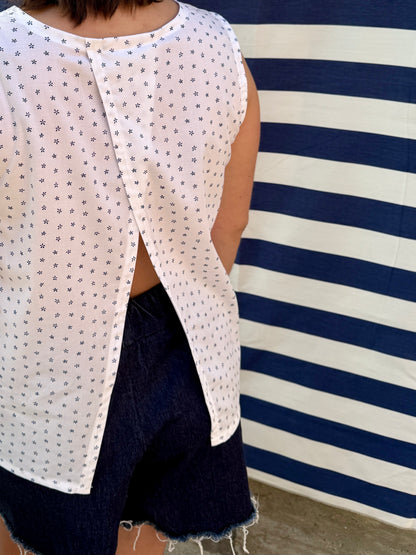 Blusa Nami bianca a fiorellini