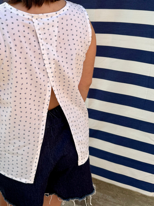 Blusa Nami bianca a fiorellini