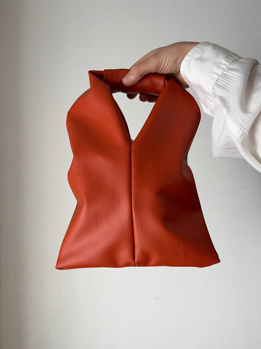 Borsetta ecopelle arancio bruciato