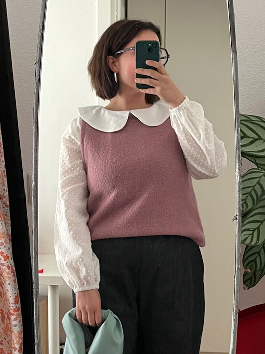 Gilet lana/viscosa rosa