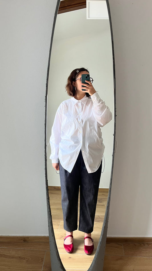 Camicia bianca + elastico blu