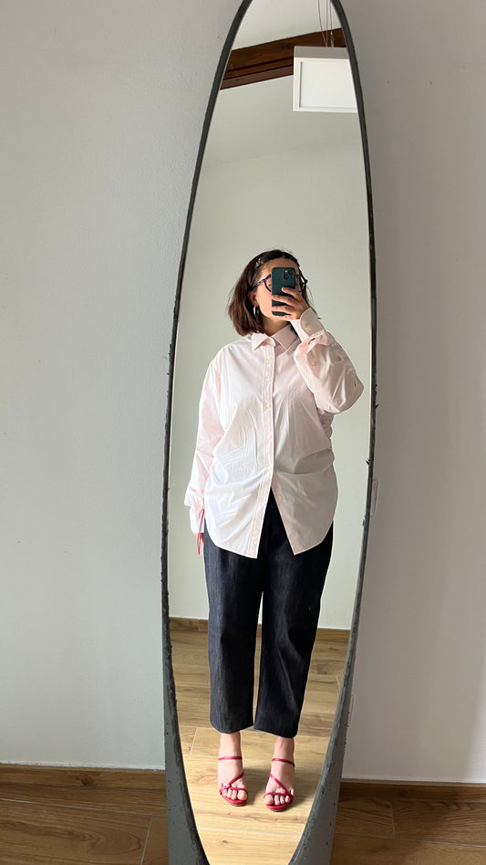 Camicia rosa + elastico rosso