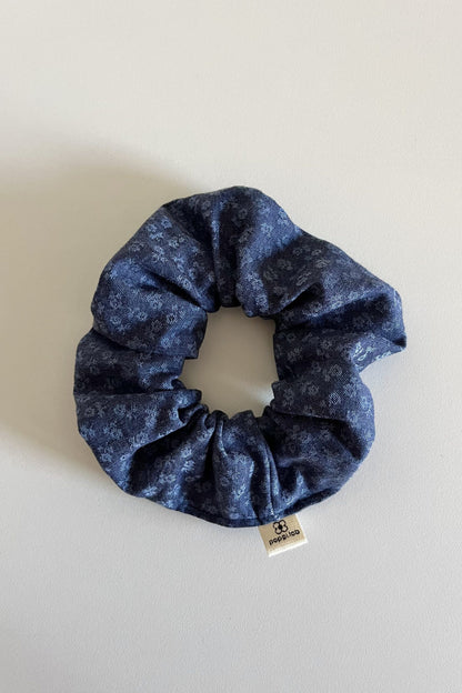 Scrunchie blu fantasia fiorellini