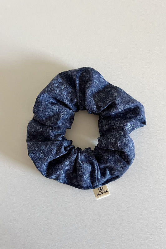 Scrunchie blu fantasia fiorellini
