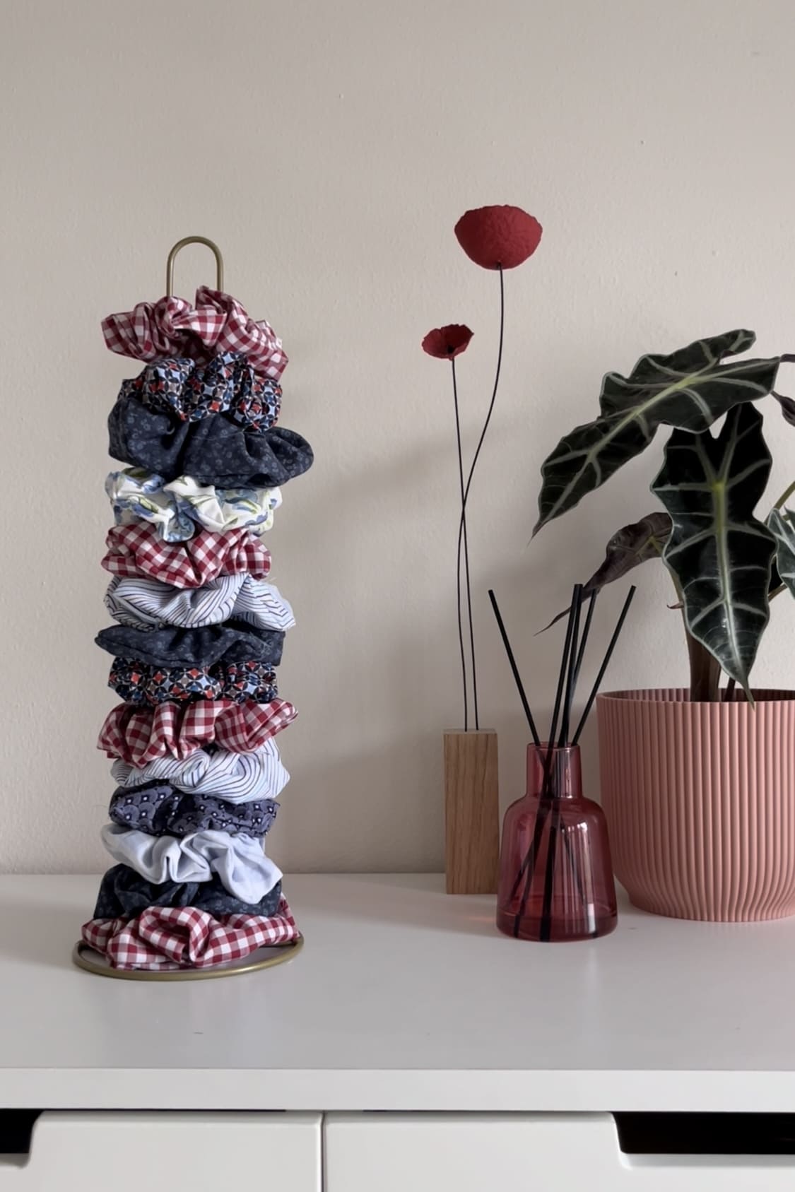 Scrunchie vichy azzurro