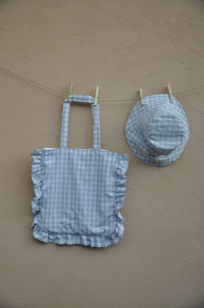 Shopper vichy azzurro