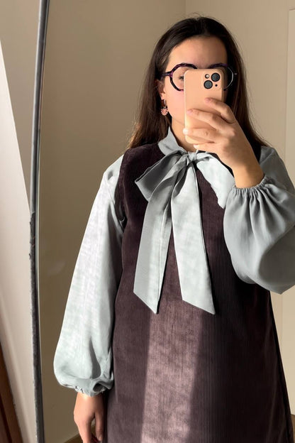 Blusa Ortensia grigio/azzurro