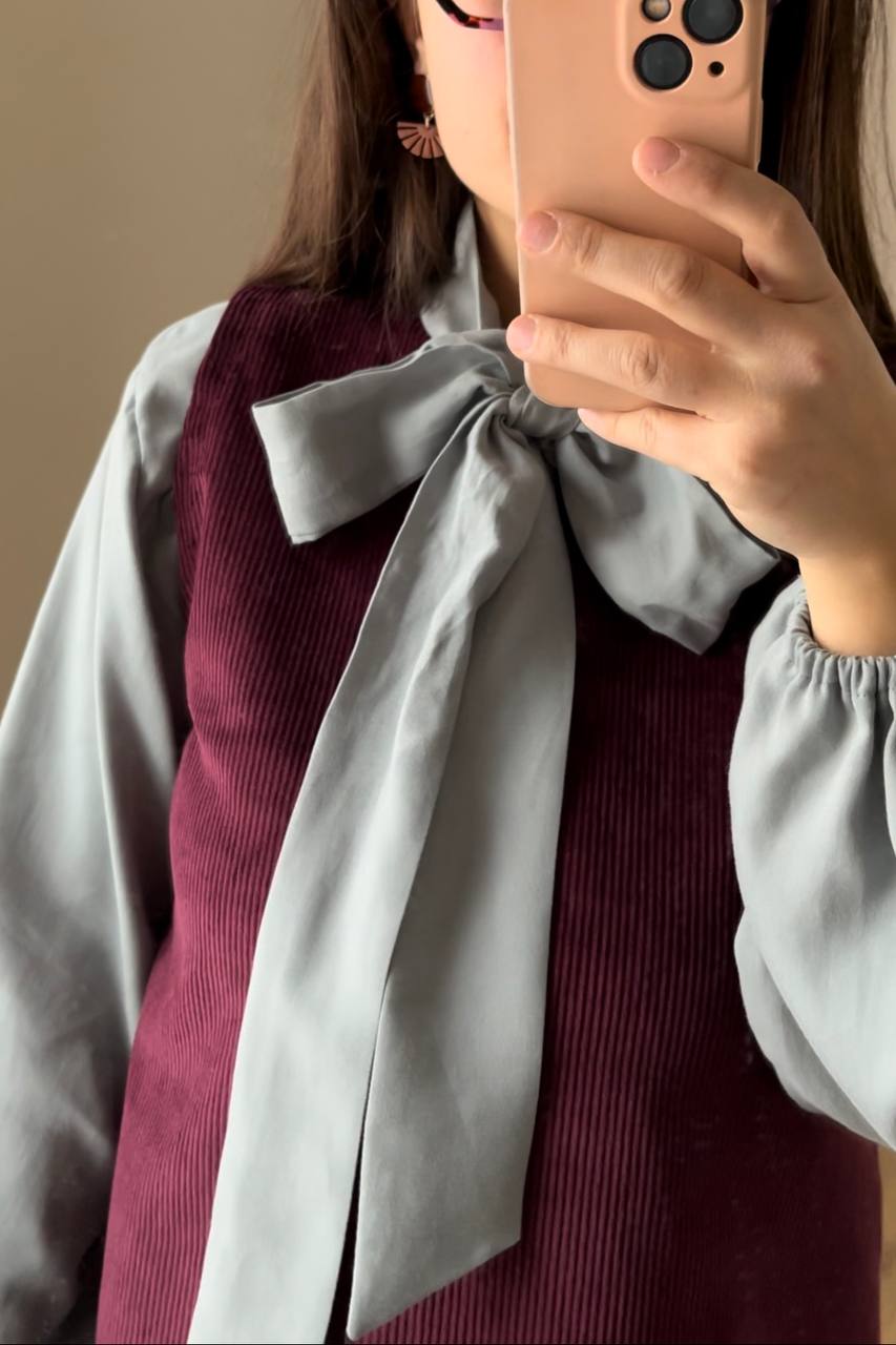 Blusa Ortensia grigio/azzurro