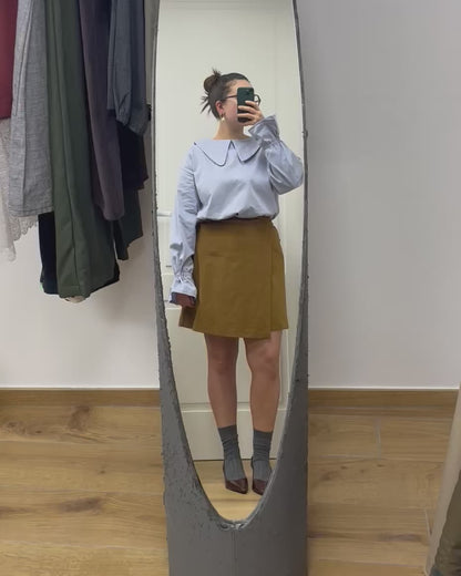 Gonna Duna velluto leggero color miele