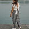 Pantaloni Vanilla lino grigio melange - immagine 2